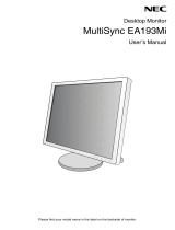 NEC MultiSync EA193Mi Owner's manual