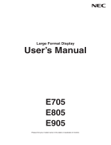 NEC MultiSync® E905 Owner's manual