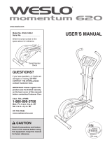 Weslo Momentum 4.8 Elliptical User manual