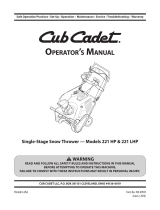 Cub Cadet 1X 221 LHP User guide