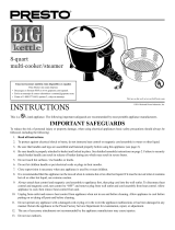 Presto Big kettle Instructions Manual