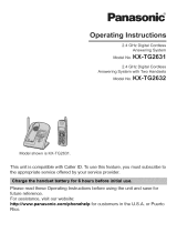 Panasonic KX-TG2632 - 2.4 GHz FHSS GigaRange Digital Cordless Answering System Operating Instructions Manual