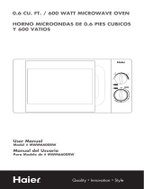Haier MWM6600RW - 600 Watt .6 cu. Ft. Microwave Oven User manual