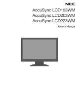 NEC AccuSync® LCD223WM User manual