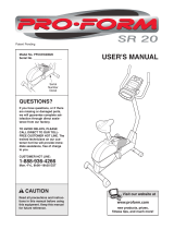 Pro-Form SR 20 User manual