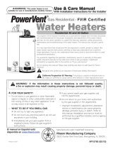Rheem PowerVent Commercial Gas Water Heater Owner's manual