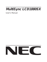 NEC MultiSync® LCD1880SX Owner's manual