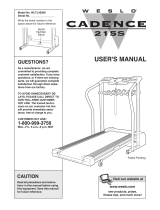 Weslo Cadence 215s Treadmill Owner's manual