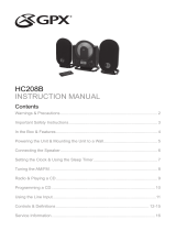 GPX HC208B User manual
