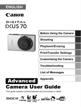 Canon DIGITAL IXUS 70 Owner's manual