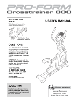 Pro-Form Cardio CrossTrainer 800 User manual