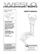 Weslo Momentum 620 Elliptical User manual