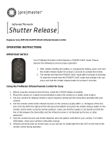 Promaster Infrared Remote Shutter Release for Sony Owner's manual