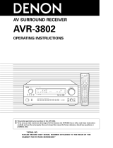 Denon AVR-3802 User manual