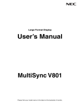 NEC MultiSync V801 Owner's manual