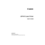 Canon LBP-810 User manual