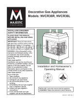 Majestic fireplaces NVCR36LRP Installation And Homeowner’s Operating Manual