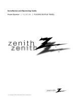 Zenith P42W24BX Installation guide