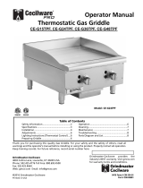 Cecilware-Pro Thermostatic Gas Griddle Operating instructions
