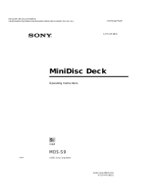 Sony MDS-S9 Operating instructions