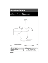 Hamilton Beach Micro Food Processor Operating Instructions Manual