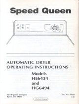 Speed Queen HG6494 User manual