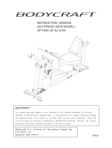BodyCraft K2 LP Leg Press Option Owner's manual