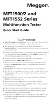 Megger MFT1500/2 Quick start guide