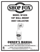 Shop fox Wall-Mount Dust Collector W1826 User manual