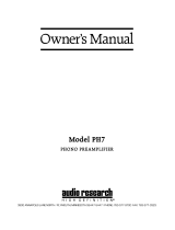 Audio Research PH7 Owner's manual