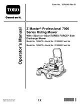 Toro Z Master Professional 7000 Series Riding Mower, With 152cm TURBO FORCE Side Discharge Mower User manual