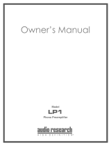 Audio Research LP1 Owner's manual