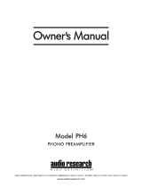 Audio Research PH6 Owner's manual