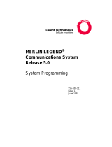 Lucent Technologies MERLIN LEGEND Release 5.0 System Programming Manual