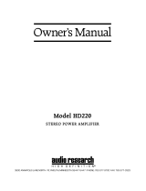 Audio Research HD220 Owner's manual