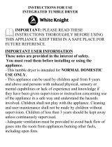 White Knight AWG 288S User manual