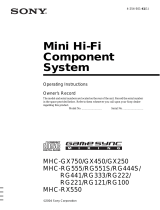 Sony MHC-GX750 User manual