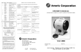 Americ Corporation VAF-3000 Owner's manual