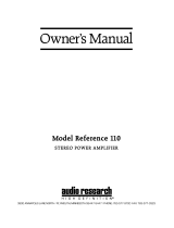 Audio Research Reference 110 Owner's manual