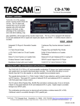Tascam CD-A700 Technical Documentation