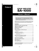 Roland SA-1000 User manual