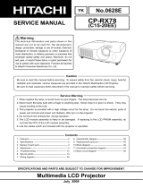 Hitachi Innovate CP-RX78 User manual