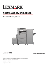 Lexmark X852E Reference guide