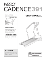 Weslo Cadence 391 Treadmill User manual