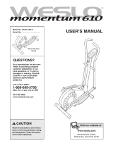 Weslo Momentum 610 Elliptical User manual