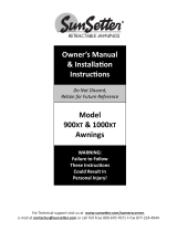 SunSetter 900XT Owner's Manual & Installation Instructions