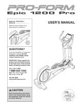 NordicTrack 1300 Elliptical User manual