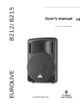 Behringer Eurolive B212 User manual