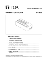 TOA BC-900 Battery Charger User manual