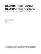 Gigabyte GA-8I945P Dual Graphic-R User manual